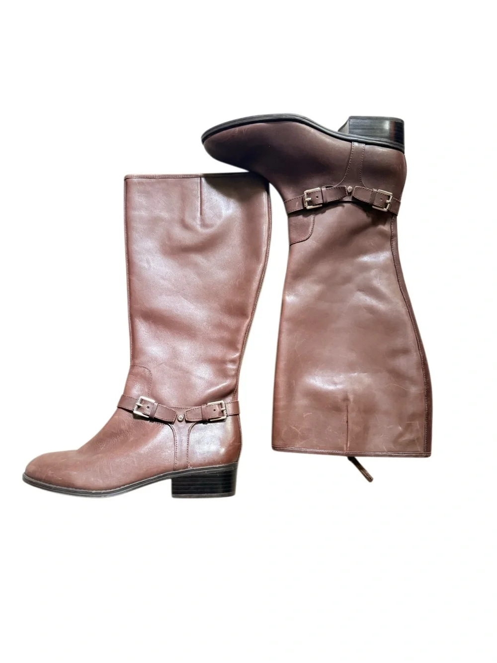 NEW LAUREN RALPH LAUREN Dark Brown Leather Over-the-Knee Riding Boots size 7.5 B